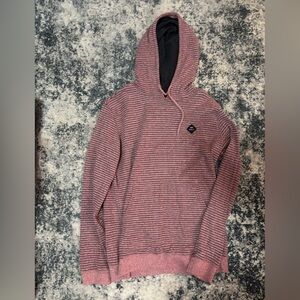 RVCA Striped Pink and Black Hoodie